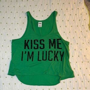 Victoria’s Secret PINK “Kiss Me I’m Lucky” racer back tank